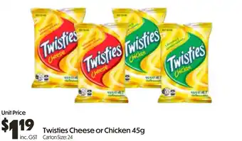 Campbells Wholesale Twisties Cheese or Chicken offer