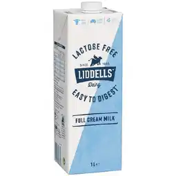 Woolworths Liddells Lactose Free Milk 1 Litre offer