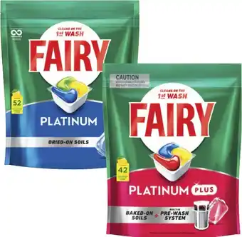 Coles Fairy Platinum 52 Pack or Platinum Plus 42 Pack Dishwashing Tablets offer