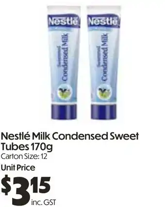 Campbells Wholesale Nestlé Milk Condensed Sweet Tubes offer