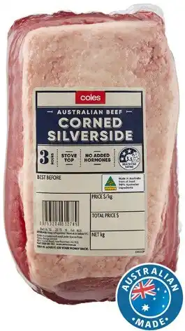 Coles Coles Australian No Added Hormones Beef Corned Silverside offer