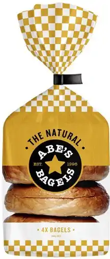 Coles Abe's Bagels 4 Pack 360g offer