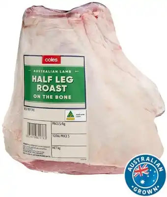 Coles Coles Australian Lamb Whole or Half Leg Roast offer