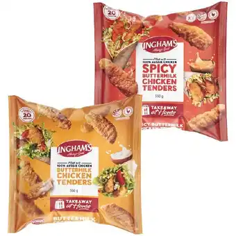 Woolworths Ingham’s Original or Spicy Buttermilk Chicken Tenders 550g – From the Freezer offer