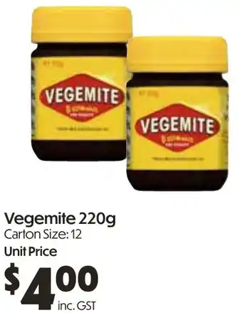 Campbells Wholesale Vegemite offer