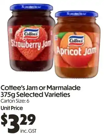 Campbells Wholesale Cottee's Jam or Marmalade offer