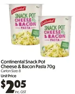 Campbells Wholesale Continental Snack Pot Cheese & Bacon Pasta offer