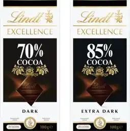 Coles Lindt Excellence or Lindor Block Chocolate 80g-100g offer