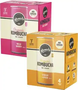 Coles Remedy Kombucha 4x250mL offer