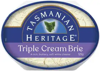 Coles Tasmanian Heritage Triple Cream Brie 125g offer