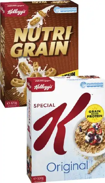 Coles Kellogg's Nutri Grain 470g or Special K Corn Flakes 500g offer