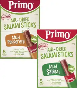 Coles Primo Air-Dried Salami Sticks 90g offer