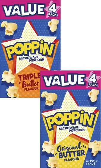 Coles Poppin Microwave Popcorn 400g offer