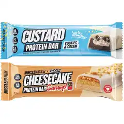 Woolworths Muscle Nation Protein Cheesecake or Custard Bars 50-60g^ offer