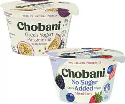 Coles Chobani Greek Yogurt 160g or No Added Sugar Greek Yogurt 150g offer