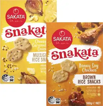 Coles Snakata Snack Rice Crackers 65g-100g offer