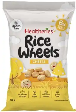 Coles Healtheries Rice Wheels Snacks 6 Pack 126g offer