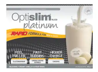 Optislim vlcd platinum vanilla shake 21x25g sachets