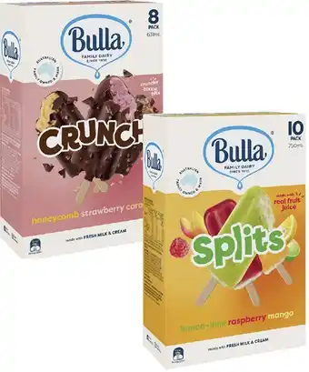 Coles Bulla Splits or Crunch 8 Pack-14 Pack 400mL-750mL offer