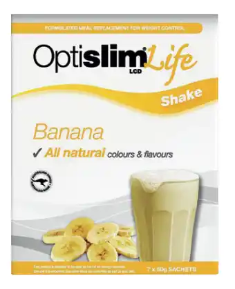 My Chemist Optislim life shake banana 50g x 7 offer