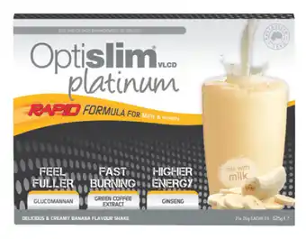 Optislim vlcd platinum banana shake 21x25g sachets