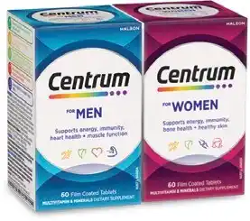 Coles Centrum For Men or Women Multivitamin Tablets 60 Pack offer