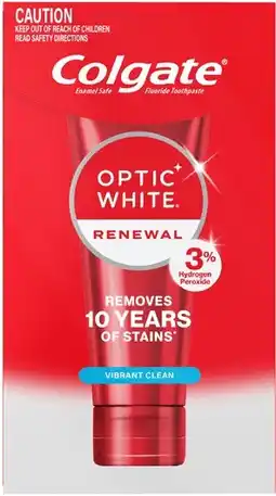 Coles Colgate Optic White Renewal Vibrant Clean Toothpaste 85g offer