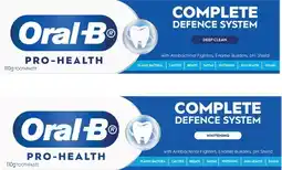 Coles Oral B Pro Health Advanced Deep Clean or Whitening Toothpaste 110g offer