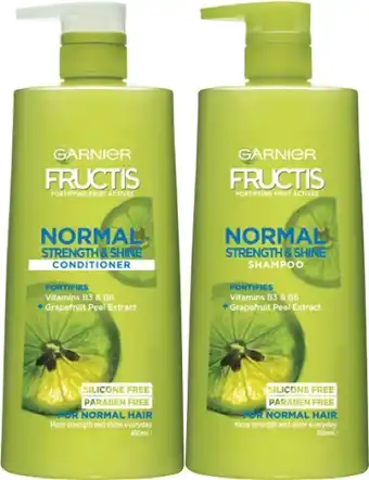 Coles Garnier Fructis Shampoo or Conditioner 850mL offer