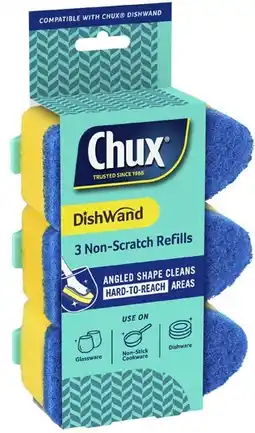 Coles Chux Dishwand Non-Scratch Refills 3 Pack offer