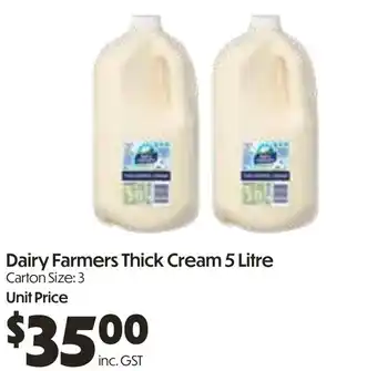 Campbells Wholesale Dairy Farmers Thick Cream offer