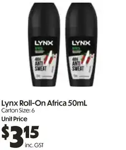 Campbells Wholesale Lynx Roll-On Africa offer