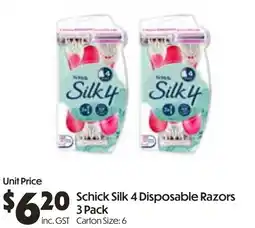 Campbells Wholesale Schick Silk 4 Disposable Razors offer