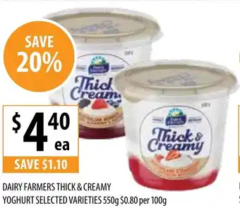 Supabarn Dairy Farmers Thick & Creamy Yoghurt offer