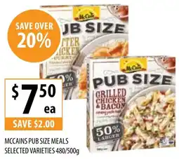 Supabarn Mccains Pub Size Meals offer