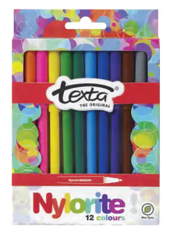 Texta nylorite coloured markers 12pk