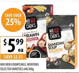 Supabarn Mr Chens Dumplings, Wontons offer