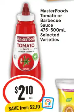 IGA MasterFoods Tomato or Barbecue Sauce offer