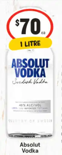 IGA Absolut Vodka offer