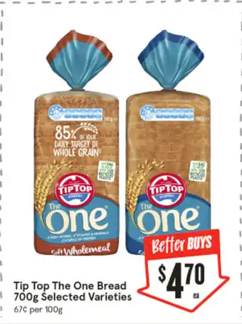 IGA Tip Top The One Bread 700g offer