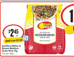 IGA SunRice White or Brown Medium Grain Rice offer