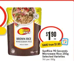 IGA SunRice 90 Seconds Microwave Rice 250g offer