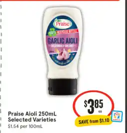 IGA Praise Aioli 250mL offer