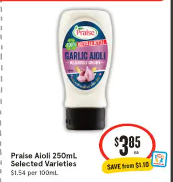 IGA Praise Aioli 250mL offer