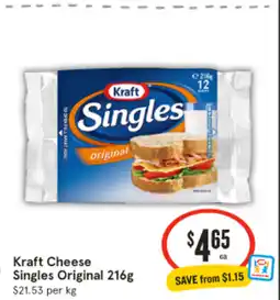 IGA Kraft Cheese Singles Original offer