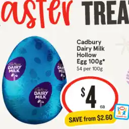 IGA Cadbury Dairy Milk Hollow Egg offer