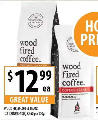 Supabarn Wood fired coffee beans or ground 500g offer