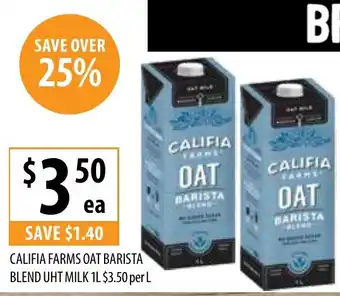 Supabarn Califia farms oat barista blend uht milk offer