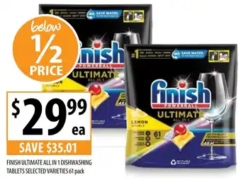 Supabarn Finish ultimate all in 1 dishwashing tablets offer