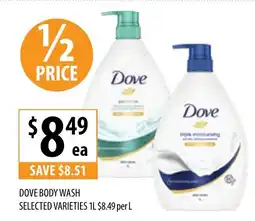 Supabarn Dove body wash offer